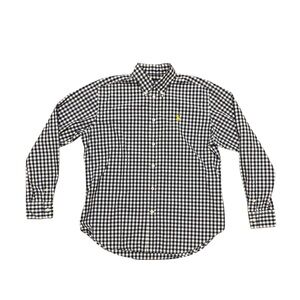 Ralph Lauren Blue and White Gingham Shirt - LARGE